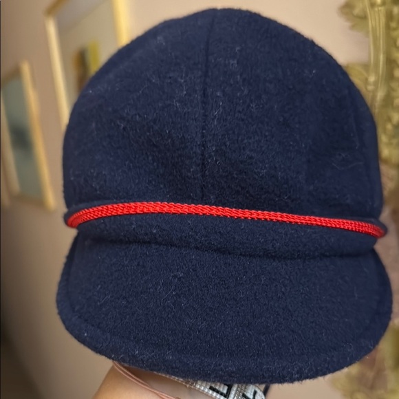 Vintage Rothschild’s classic navy wool coat with red trim and matching hat - Picture 8 of 9